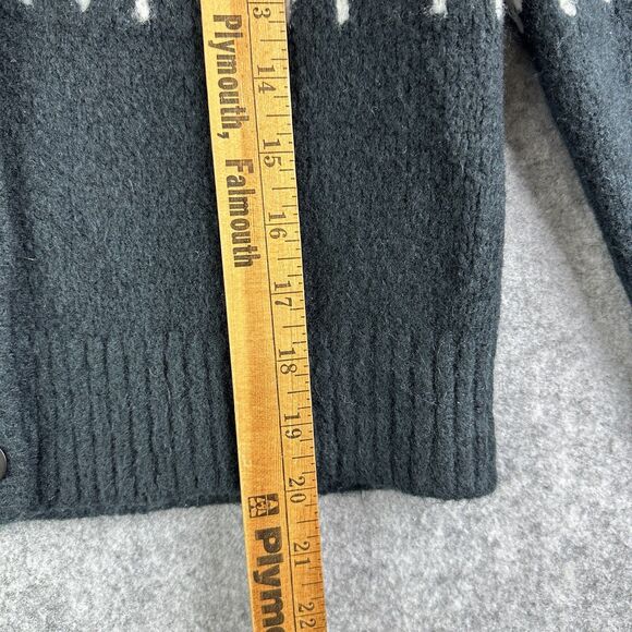 Abercrombie & Fitch Fair Isle Cardigan Sweater Womens XS Black Nordic Crew Boho - Picture 8 of 12